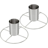 2 x roestvrijstalen kippenbranders - kippengrills met aromacontainer - grillbrander voor het koken van hele kip in de oven of op de grill (pak van 02 - met aromacontainer)