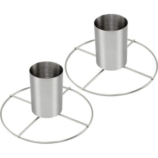 2 x roestvrijstalen kippenbranders - kippengrills met aromacontainer - grillbrander voor het koken van hele kip in de oven of op de grill (pak van 02 - met aromacontainer)