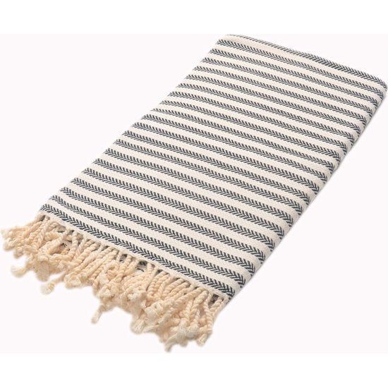 hamamdoek, saunahanddoek voor dames en heren, badhanddoek, saunahanddoek, pestemal, 100% katoen, licht en absorberend, oosterse badhanddoek, 100 x 180 cm, zwart