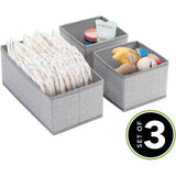 Set van 3 opbergdozen voor kleding, babyspullen enz. – kinderkamer opbergdoos van stof – kinderkast organizer – grijs