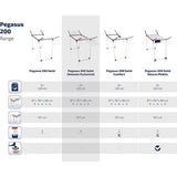 Pegasus 200 Solid Staande droger, met 20 m drooglengte voor 2 wasbeurten, vleugelwasdroger voor lange was met 4 houders voor kleine onderdelen, kledinghangers en 5 beugels