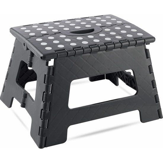 Inklapbare opstapkruk, opvouwbare opstapkruk, 22 cm, 150 kg, hoogte, antislip, light, voor keuken, badkamer, slaapkamer