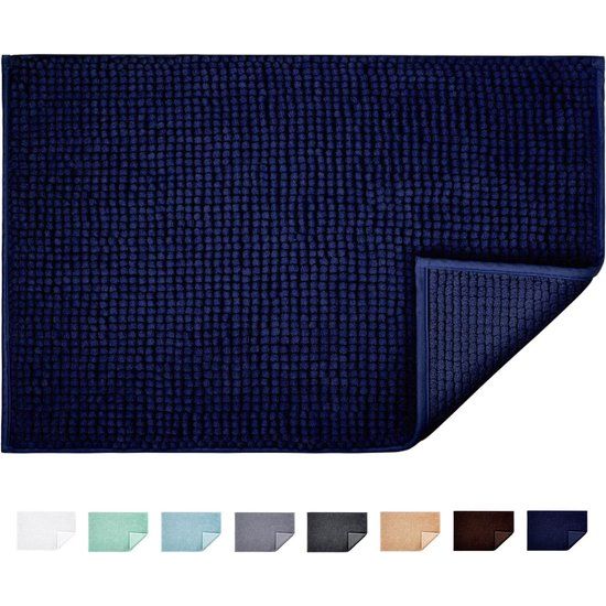 Badmat, antislip, met chenille-microvezel, absorberend, zacht, machinewasbaar, voor douche, toilet, 40x60cm