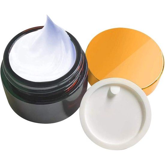CrÃ¨mecontainer, 30 ml amberkleurige glazen fles, lege hervulbare container, bruine glazen container met deksel voor cosmetica, crÃ¨mes, lotions, etherische oliÃ«n (6 stuks)