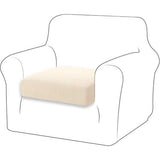 Bankovertrek stretch kussensloop sofakussen hoes meubelbescherming bankovertrek voor de bank 1-delige kussenslopen voor 1-zits (1 zits, ivoor)