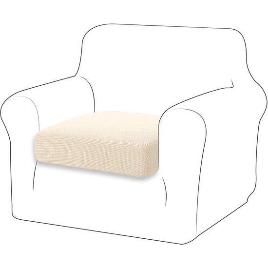 Bankovertrek stretch kussensloop sofakussen hoes meubelbescherming bankovertrek voor de bank 1-delige kussenslopen voor 1-zits (1 zits, ivoor)