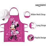 Verstelbare kookmuts en schort Minnie Mouse for Kids | Schattig schort om mee te koken, bakken of schilderen | 3-8 jaar Minnie Mouse Lines