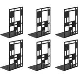 Bookends, Bookends, Metal, Bookend, Black, 3 Pairs, Book Stand, Bookends, Book Holder, CD Children's Metal, Book Holder for Shelf