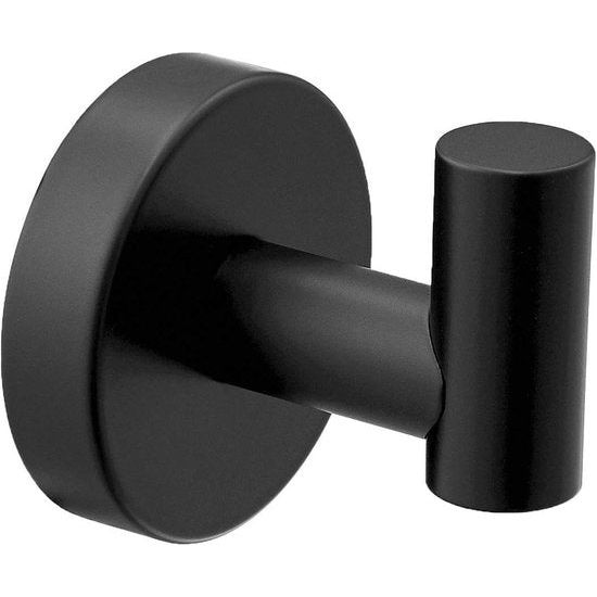 Handdoekhaak voor badkamer Enkele kapstok RVS Wandmontage Toilethoek Moderne haak voor keuken Matzwart Leekayer