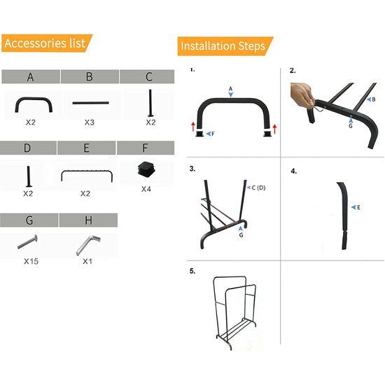 ACCSTORE Kledingrek metalen kledingrek vrijstaande hanger dubbelpolige slaapkamer kledingrek met onderste opbergplank voor dozen schoenen,wit