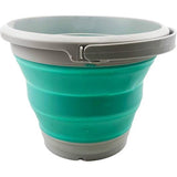 Opvouwbare kunststof emmer met 5,5 l inhoud, inklapbaar, ronde kuip, draagbare wateremmer, ruimtebesparende waterpot voor buiten, grijs/grenen