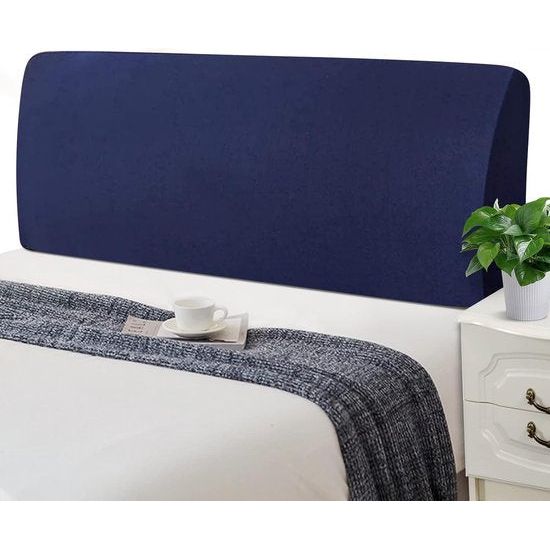 Hoes voor het hoofdbord van het bed, rekbaar, wasbaar, verdikt, spandex, all-inclusive stofdicht, hoofdbordhoes voor tweepersoonsbed, eenpersoonsbed, bed, hoofdbordbekleding (120-140 cm, donkerblauw)