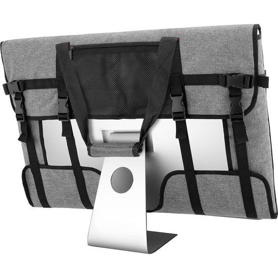Monitortas, paraplutransport, compatibel met 27 inch, afdekking, bescherming iMac-scherm, opbergcomputerhandtas met accessoirevak, grijs