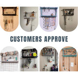 Boho-Chic Organizer voor sieraden, wandrek met afneembare armbandstang, met 16 haken, perfecte opslag voor oorringen, halskettingen en armbanden, sieradendisplay