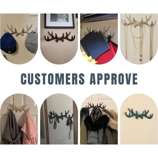 Gietijzeren geweihaak Vintage antieke metalen afwerking Beugel Beugel met haak | Geleverd met schroeven en pluggen