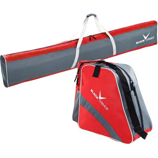 Skitassenset I combinatieset skitas & skischoentas I robuuste skitassen van 600D/PVC I skiset met schouderband I skitas: 190x13x30cm I skischoentas: 45x39x25cm