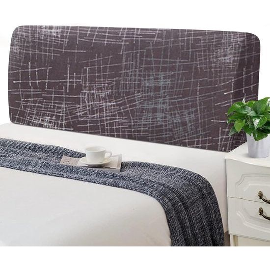 Hoes voor het hoofdbord van het bed, rekbaar, wasbaar, verdikt, spandex, all-inclusive stofdicht, hoofdbordhoes voor tweepersoonsbed, eenpersoonsbed, bed, hoofdbordbekleding (180-200 cm, bruine lijnen)