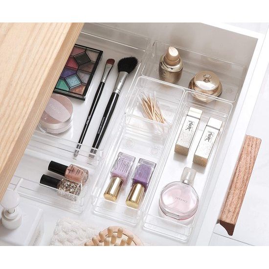 11-delige lade-organizer - doorzichtige plastic verdelers/make-up-organizers voor slaapkamer badkamer kantoor keuken - lade-organizers voor cosmetica briefpapier