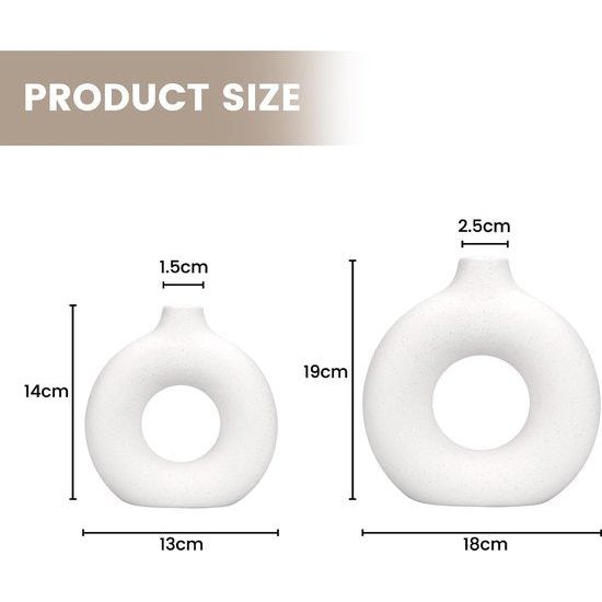 Hoogwaardige vazen: onze donut-keramische vazen gemaakt van hoogwaardig keramiek