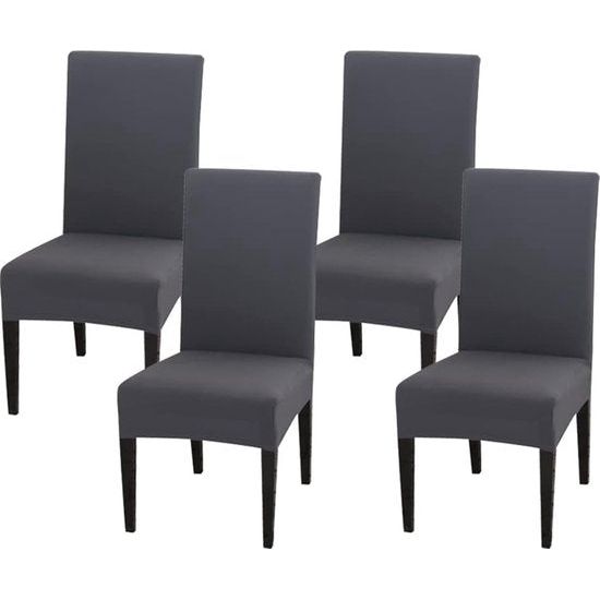 Stoelhoezen, set van 4 stoelhoezen, elastische hoezen voor stoelen, schommelstoelen, stretch, stoelhoes voor eetkamer, stoel, bruiloft, feesten (grijs)