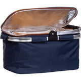 Winkelmand koelmand shopper lunchtas koeltas picknickmand inklapbaar (ca. 46x29x26 cm, donkerblauw)