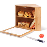 Bamboo Bread Bin, Bread Box, Food-Safe Bread Storage Bin, Easy to Clean