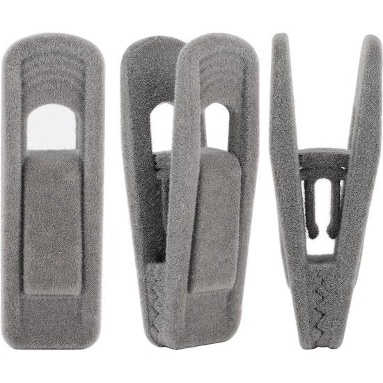 20 Pack Fluwelen Hanger Clips Set, Wasknijpers Sterke Vingergreep Flocked Rok Clips Perfect voor gebruik met Smalle Fluwelen Hangers - Grijs