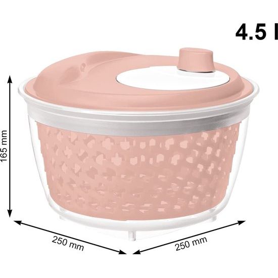 Slacentrifuge, kunststof (PP) BPA-vrij, roze, 4,5 l (25,0 x 25,0 x 16,5 cm)