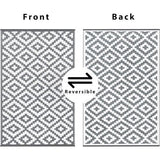 Lichtgewicht omkeerbaar buitenvloerkleed, 120 x 180 cm, grijswit