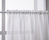 Set van 2 vitrage, halftransparant, bistrogordijnen, wit, raamgordijn, halve keuken, gordijnen, raamgordijn voor kleine ramen, keuken, woonkamer, landhuis (wit, 60 x 45 cm (b x h)