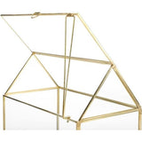 Glazen bruiloftskaartenbox, 25 cm, handgemaakte gouden terrarium, glazen doos voor bruiloften, recepties, tafeldecoratie, cadeau