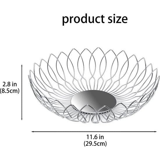 LANEJOY Fruitschaal Food Grade RVS Fruitmand Opbergmanden Draadschaal voor Woonkamer met Brood Groente Klein