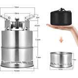Outdoor kooktoestel, draagbaar kooktoestel, houtkachel draagbaar, campingkooktoestel, outdoor, houtcarburateur, inklapbaar en winddicht, van roestvrij staal, voor camping, barbecue, picknick, outdoor backpacking