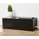 Houten kabelbeheerdoos Verlengsnoer Stekkerdoos Overspanningsbeveiliging Kabelbeheer Concealer Organizer Cover voor Bureau Thuiskantoor Keuken (zwart)