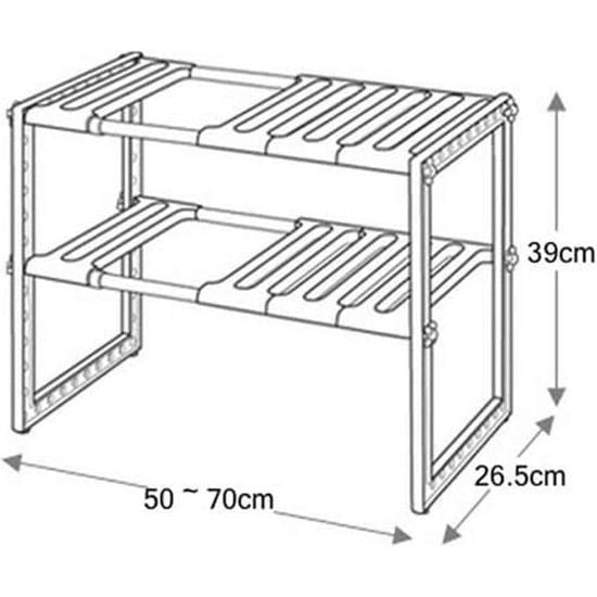Onderkastrek keuken 2 niveaus keukenrek ruimtebesparend kruidenrek in lengte verstelbaar 15 kg blast bar vaatwasserrek kastinzet 10 planken wit