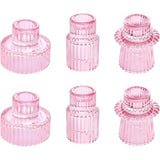 glazen kandelaars voor kerk, bruiloft, verjaardag, feest, diner, cadeau, kaarsenhouder 6 stuks voor theelicht/conische kaars, 2-in-1 theelichthouder