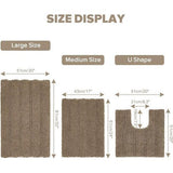 Badkamertapijtset 2-delig antislip voor badkuip, douche en badkamer- en toilettapijt met uitsparing U-vormig wasbaar microvezel absorberend - 43 x 61 cm + 51 x 51 cm (grijsbeige)