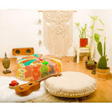 Bohemian Kruk Ottomaanse Hoes -60x20 cm - Luxe Kruk met Handgemaakte Kamerdecoratie voor Meditatie, Yoga en Boho Chic Zithoek Kruk