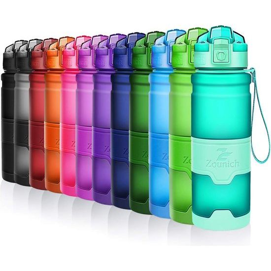 Drinkfles, 1 liter, sport, BPA-vrij, lekvrij, 700 ml/500 ml/400 ml, waterfles, kunststof, sportdrinkflessen, plastic, voor kinderen, school, fiets, drinkflessen, filter, geschikt voor koolzuur