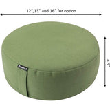 Yogakussens, meditatiekussens, Yogazitkussens, rond, diameter 33 cm, hoogte 11,5 cm, gemaakt van katoen en boekweitschillen