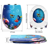 Rootz Toiletbril - Commode Cover - Toilet Top - Toiletbril - Badkameraccessoire - John Lid - Goudvis Cartoon - 19,3x15,6x2,8inches