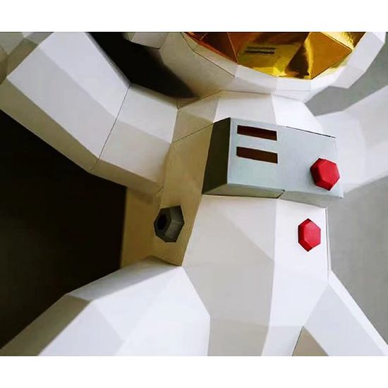 astronaut en zonnestelsel, doe-het-zelf papieren knutselsjablonen, wanddecor-kunstwerk, papieren ornament, papiersculptuur, geometrisch papiercraft-origami, geen afgewerkt model