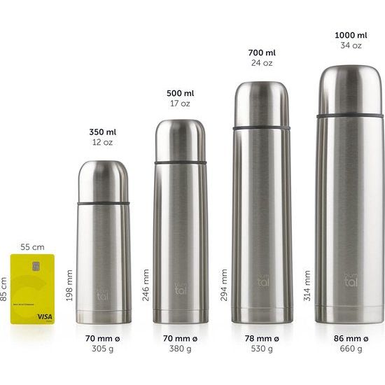 Thermosfles 500 ml, BPA-vrije thermoskan voor warm en koud, lekvrije thermosfles 500 ml, roestvrij staal, thermosfles met beker, thermoskan 500 ml, isoleerkan, zwart