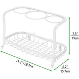 föhnhouder, boren niet nodig, vrijstaande plank voor opbergen in de badkamer, optimale badkamerorganizer met drie vakken voor krultang, stijltang en borstel