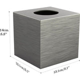 Hars cosmetische tissuedoos, tissuedoos, vierkante rol papier, tissuedoos met uitschuifbare basis voor eetkamer, badkamer, slaapkamer, auto, kantoor - zilvergrijs