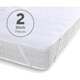 waterdichte matrasbeschermer 160 x 200 cm (set van 2) - waterdichte matrasoplegger van katoen - betrouwbare matrasbescherming 160x200