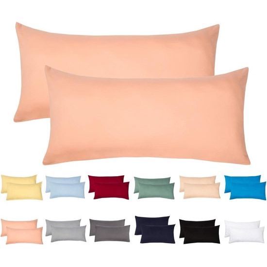 Set van 2 kussenslopen 40 x 80 cm, verborgen ritssluiting aan de lange kant, kussensloop van 100 katoen jersey stof, 140 g/m², ultrazacht en ademend, Oeko-Tex gecertificeerd