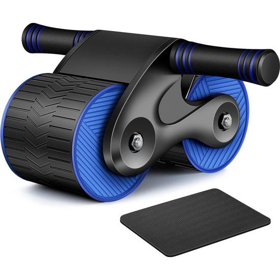 Automatische rebound Aabdominal Wheel, Wiel Roller Domestic buiktrainer, AB Wheel Roller met kniebeschermingsmat voor het huishouden, krachttraining, buikroller voor beginners en romptraining