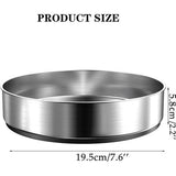 Keukenorganizer, draaiplateau, organizer, 360 graden roterende voorraaddoos voor levensmiddelen, kruidenhouder van roestvrij staal, zilver, 20 cm