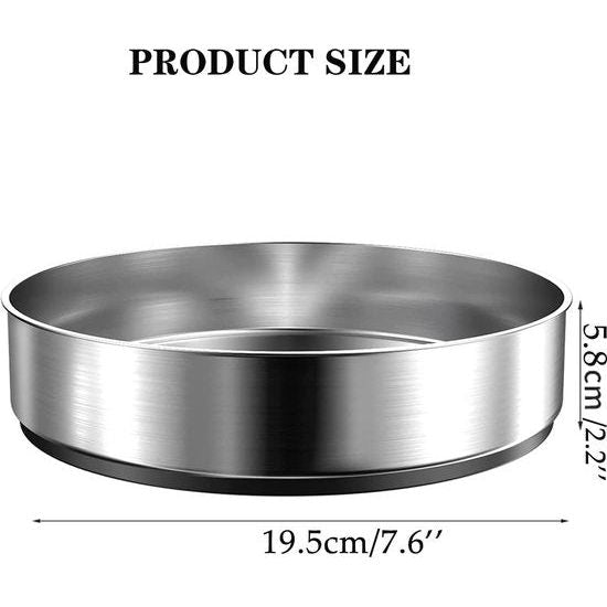 Keukenorganizer, draaiplateau, organizer, 360 graden roterende voorraaddoos voor levensmiddelen, kruidenhouder van roestvrij staal, zilver, 20 cm